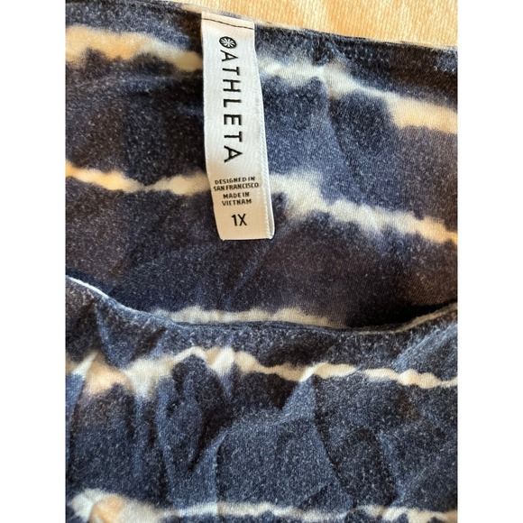 Athleta Tie Dye Dress 1X Sleeveless Casual Tank Style Blue White‎ - Picture 2 of 6